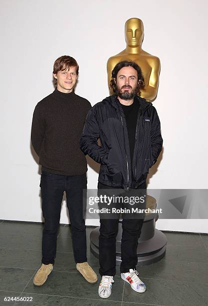 Actors Lucas Hedges and Casey Affleck attends The Academy of Motion Picture Arts and Sciences Hosts an Official Academy Screening of MANCHESTER BY...