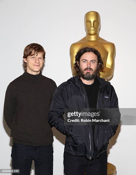 Actors Lucas Hedges and Casey Affleck attends The Academy of Motion Picture Arts and Sciences Hosts an Official Academy Screening of MANCHESTER BY...