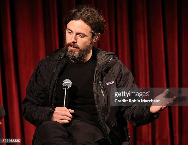 Actor Casey Affleck attends The Academy of Motion Picture Arts and Sciences Hosts an Official Academy Screening of MANCHESTER BY THE SEA at MOMA...