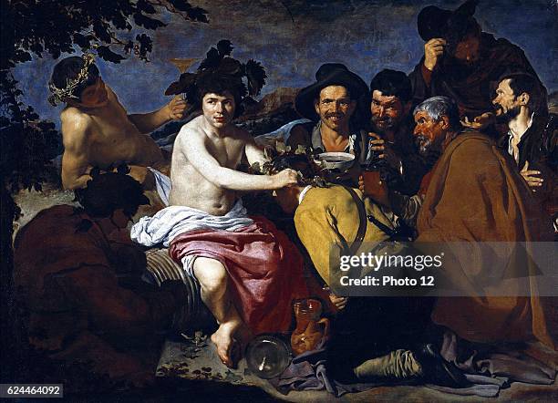 Diego Velazquez, Spanish school. The Triumph of Bacchus or The Drunks. El triunfo de Baco, o Los Borrachos, 1628-1629. Oil on canvas . Madrid, Museo...