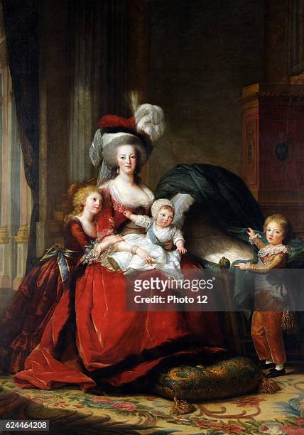 Elisabeth Vigee Le Brun, French school. Marie-Antoinette, Queen of France with her children, 1789. Oil on canvas . Versailles, Museum of the Castle.