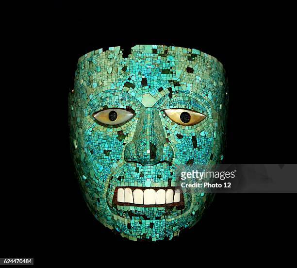 Turquoise Mosaic Mask 1400 A.D. Mixtec-Aztec.