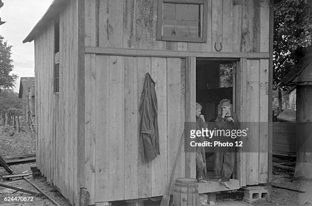 Dweller in Circleville's 'Hooverville,' central Ohio. 1938 Summer.