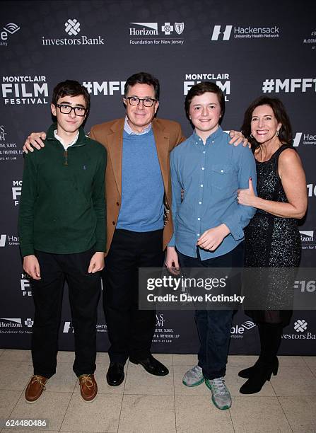 Stephen Colbert, Wife Evelyn McGee-Colbert and Kids arrive at the Post-Election Evening to Benefit Montclair Film Festival at NJ Performing Arts...