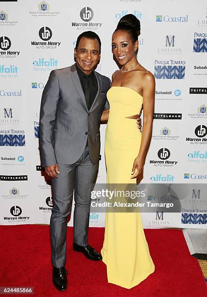 Jon Secada and Shaun Robinson are seen at the 2016 Alfalit International Gala on November 20, 2016 in Miami, Florida.