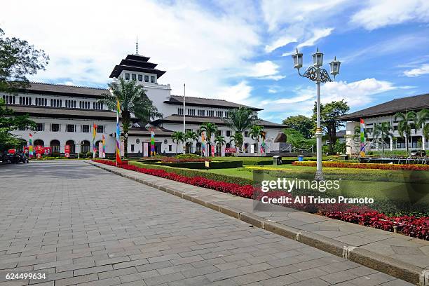 gedung sate, dutch building turned into government building in bandung city. - bandung stock pictures, royalty-free photos & images