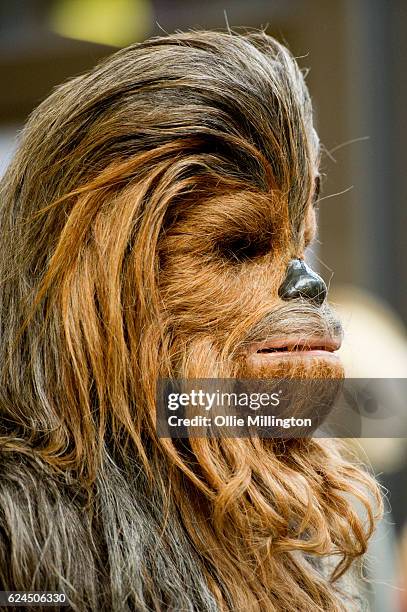 Cosplayer dressed as Chewbacca from Star Wars during day 1 of the November Birmingham MCM Comic Con at the National Exhibition Centre in Birmingham,...