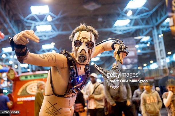 Cosplayer dressed as a character from the hit video game Borderlands during day 1 of the November Birmingham MCM Comic Con at the National Exhibition...