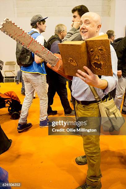 Cosplayer dressed as Ash Williams from The Evil Dead during day 1 of the November Birmingham MCM Comic Con at the National Exhibition Centre in...