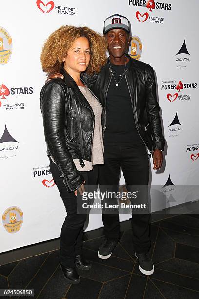 Actress Bridgid Coulter and actor Don Cheadle arrive at the Los Angeles Police Memorial Foundation Celebrity Poker Tournament & Party - Arrivals at...
