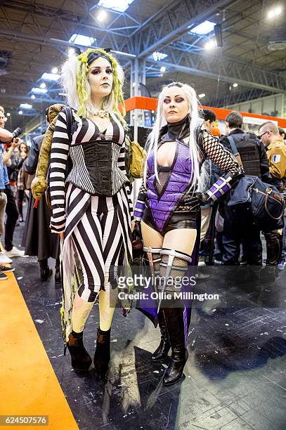 Cosplayer dressed as Beetlejuice during day 1 of the November Birmingham MCM Comic Con at the National Exhibition Centre in Birmingham, UK on...