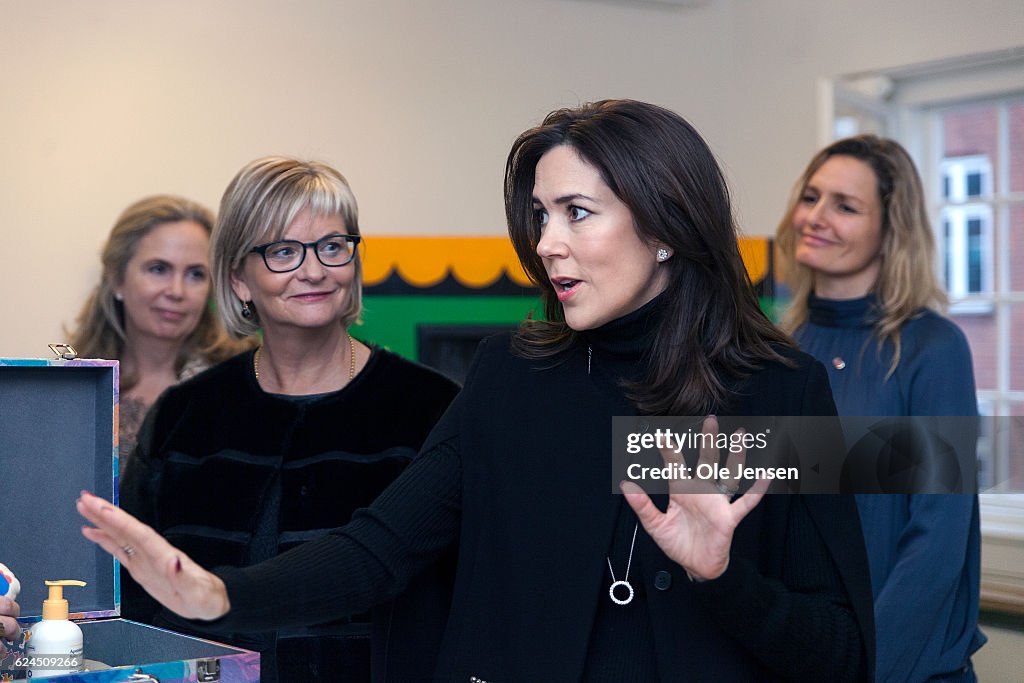 Crown Princess Mary Visits Danish Mother's Aid In Copenhagen
