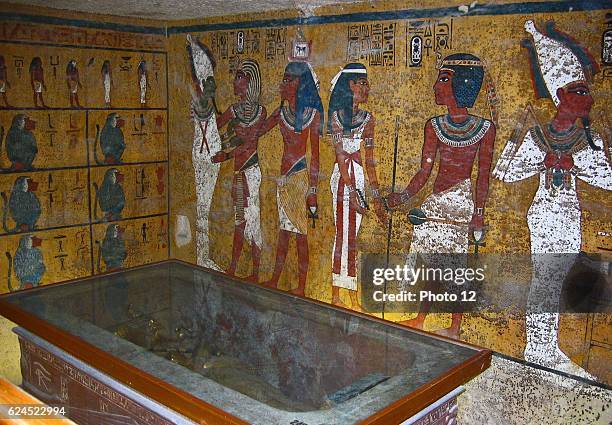 Tutankhamen, Egyptian pharaoh of the 18th dynasty, during the period of Egyptian history known as the "New Kingdom". The 1922 discovery by Howard...