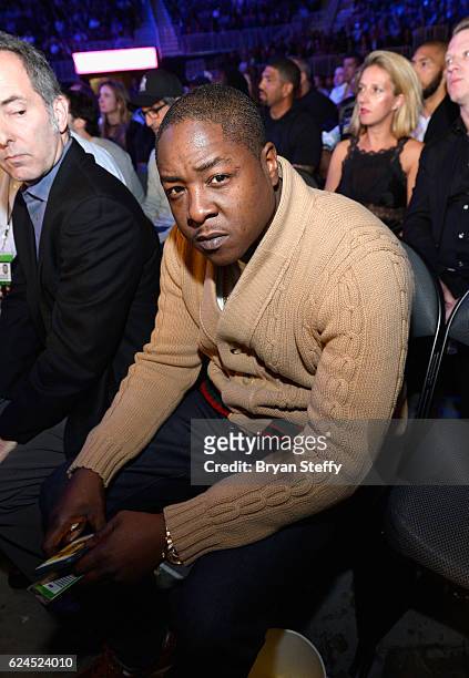 Rapper Jadakiss sits in the audience during Kovalev vs. Ward and DUSSE Lounge at T-Mobile Arena on November 19, 2016 in Las Vegas, Nevada.