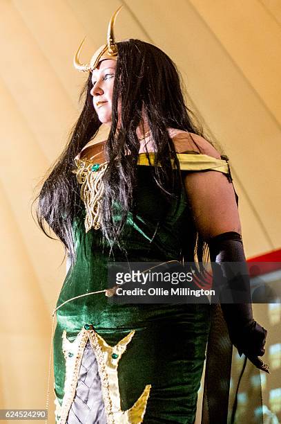 Cosplayer dressed as Loki during day 1 of the November Birmingham MCM Comic Con at the National Exhibition Centre in Birmingham, UK on November 19,...