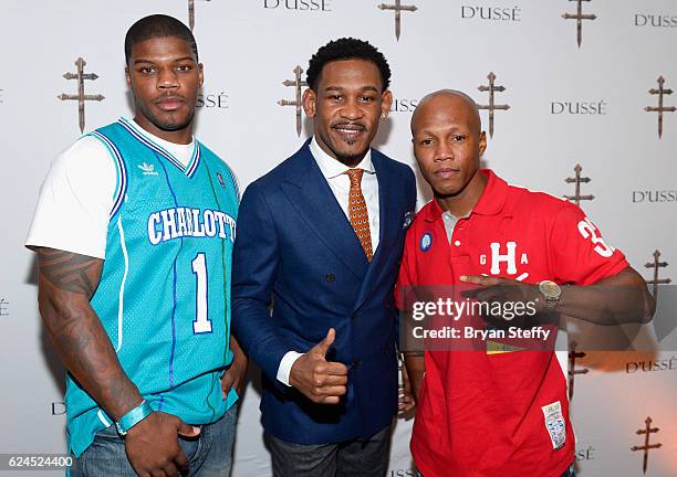 Professional boxers Jaidon Codrington, Danny Jacobs and Zab Judah attend the DUSSE Lounge at Kovalev vs. Ward at T-Mobile Arena on November 19, 2016...