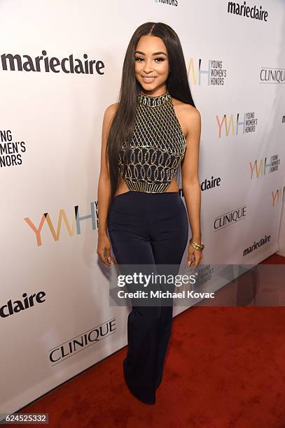 Singerr Jessica Jarrell attends Moet & Chandon Celebrates The 2016 Young Women's Honors at Marina del Rey Marriott on November 19, 2016 in Marina del...