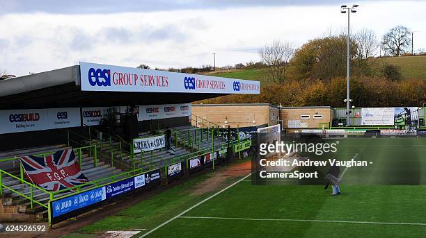 General view of The New Lawn, home of Forest Green Rovers before the Vanarama National League match between Forest Green Rovers and Lincoln City at...