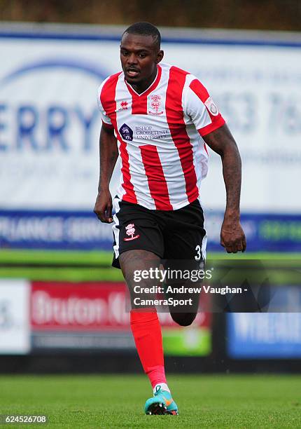 Lincoln Citys Theo Robinson during the Vanarama National League match between Forest Green Rovers and Lincoln City at on November 19, 2016 in...