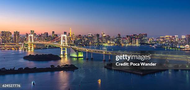 cityscape of tokyo bay, japan - tokyo bay stock pictures, royalty-free photos & images