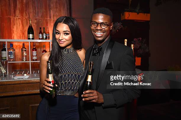 Singer Jessica Jarrell and Kevin Paterson attend Moet & Chandon Celebrates The 2016 Young Women's Honors at Marina del Rey Marriott on November 19,...
