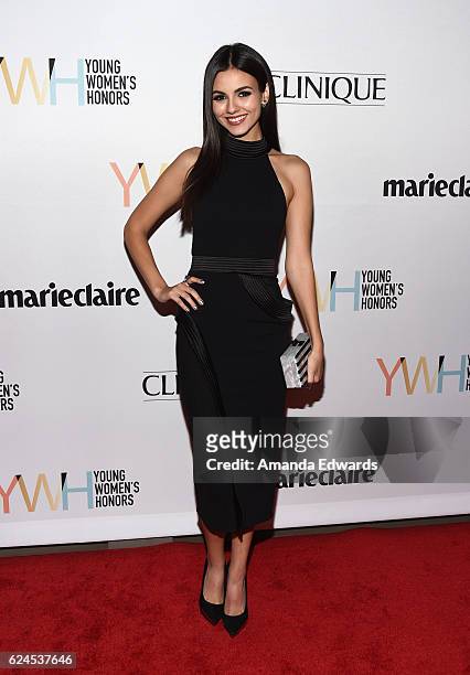 Actress Victoria Justice arrives at the 1st Annual Marie Claire Young Women's Honors at the Marina del Rey Marriott on November 19, 2016 in Marina...
