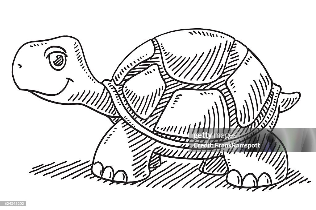 Dibujo de tortuga de dibujos animados lindo
