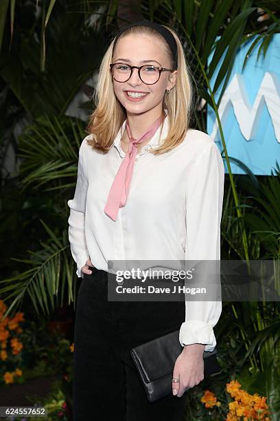 Sophie Simnett attends the UK Gala screening of "MOANA" at BAFTA on November 20, 2016 in London, England.