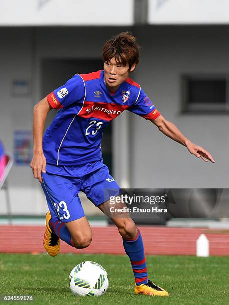 Yohei Hayashi of FC Tokyo U-23 in action during the J.League third division match between FC Tokyo U-23 and Cerezo Osaka U-23 at Yumenoshima Stadium...