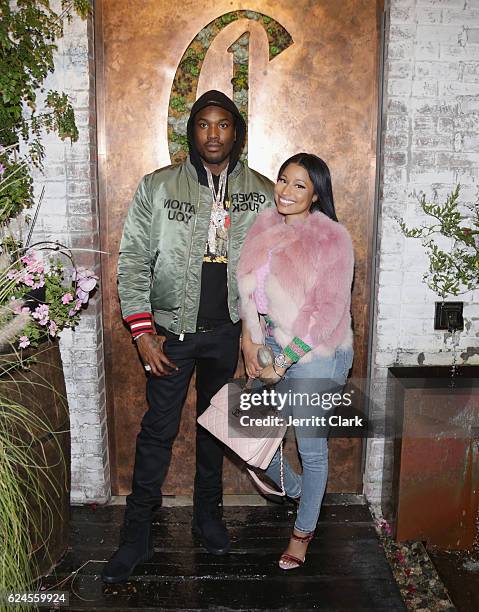 Meek Mill and Nicki Minaj attend DJ Khaled "The Keys" Book Launch Dinner Presented By Penguin Random House And CIROC on November 19, 2016 in Los...