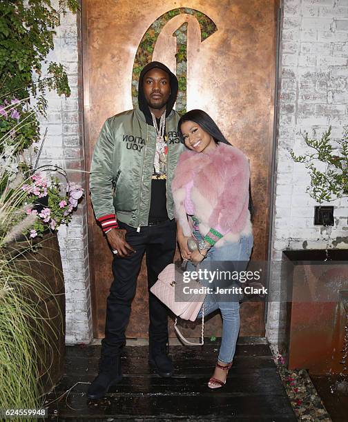 Meek Mill and Nicki Minaj attend DJ Khaled "The Keys" Book Launch Dinner Presented By Penguin Random House And CIROC on November 19, 2016 in Los...