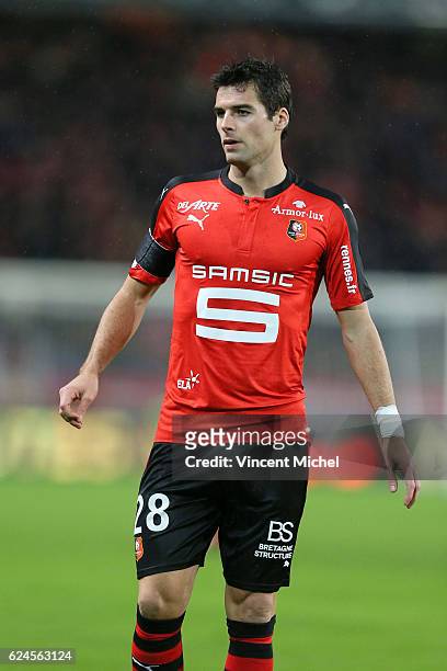 Yoann Gourcuff of Rennes during the Ligue 1 match between Stade Rennais and Sco Angers at Stade de la Route de Lorient on November 19, 2016 in...