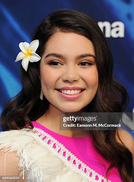 Auli'i Cravalho attends the UK Gala screening of "MOANA" at BAFTA on November 20, 2016 in London, England.