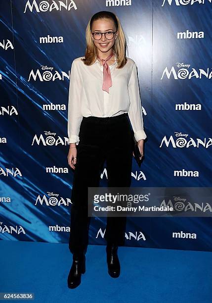 Sophie Simnett attends the UK Gala screening of "MOANA" at BAFTA on November 20, 2016 in London, England.