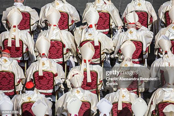 Priests, Bishops and Cardinals attend the closing mass of the Extraordinary Jubilee of Mercy led by Pope Francis , in St. Peter's Square at The...