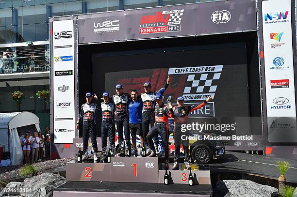 Julien Ingrassia of France and Sebastien Ogier of France; Anders Jaeger of Norway and Andreas Mikkelsen of Norway; Thierry Neuville of Belgium and...