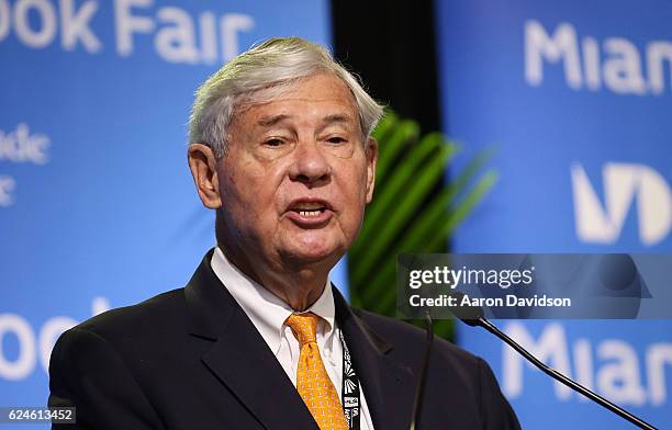 Senator Bob Graham attends Miami Book Fair on November 19, 2016 in Miami, Florida.