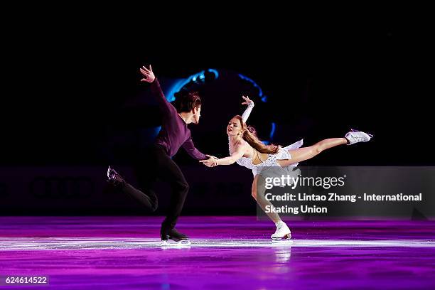 Alexandra Stepanova and Ivan Bukin of Russia performs during the Exhibition Program on day three of Audi Cup of China ISU Grand Prix of Figure...