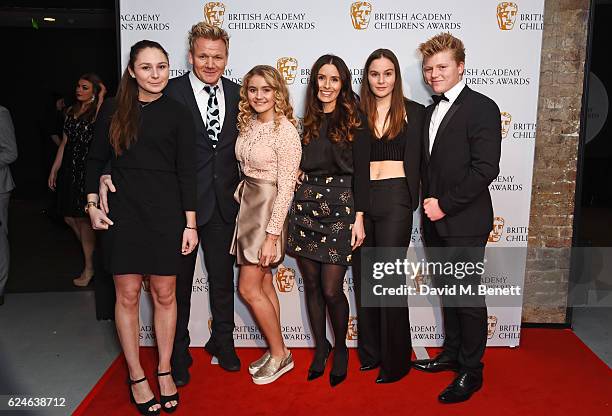 Megan Ramsay, Gordon Ramsay, Matilda Ramsay, Tana Ramsay, Holly Ramsay and Jack Ramsay at the BAFTA Children's Awards at The Roundhouse on November...