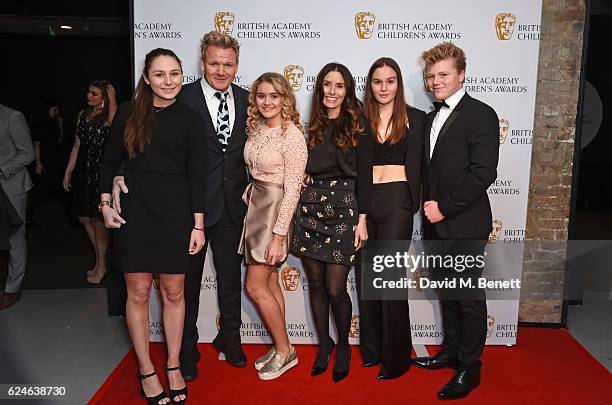 Megan Ramsay, Gordon Ramsay, Matilda Ramsay, Tana Ramsay, Holly Ramsay and Jack Ramsay at the BAFTA Children's Awards at The Roundhouse on November...