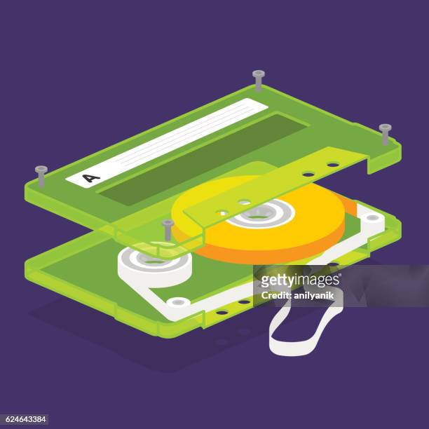 isometrische kassette - anilyanik stock-grafiken, -clipart, -cartoons und -symbole