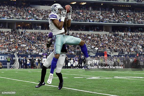 Brice Butler of the Dallas Cowboys catches a pass during the second quarter against the Baltimore Ravens at AT&T Stadium on November 20, 2016 in...