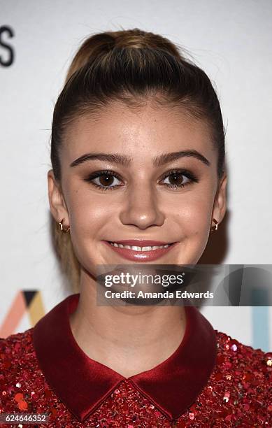 Actress G. Hannelius arrives at the 1st Annual Marie Claire Young Women's Honors at the Marina del Rey Marriott on November 19, 2016 in Marina del...