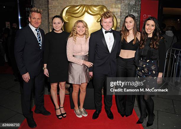 Gordon Ramsay, Megan Ramsay, Matilda Ramsay, Jack Ramsay, Holly Ramsay and Tana Ramsay at the BAFTA Children's Awards at The Roundhouse on November...