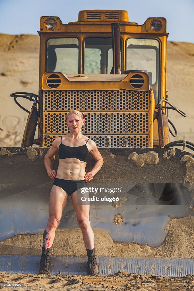 Athletic muscular woman