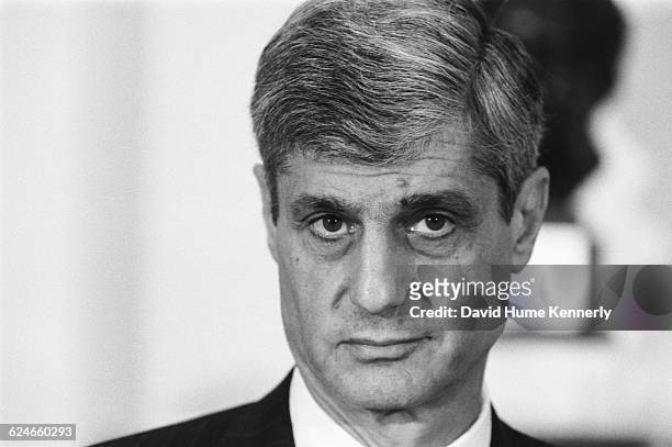 Robert Rubin, Secretary of the Treasury during the Clinton Administration, at a White House event on January 29, 1998 in Washington DC.