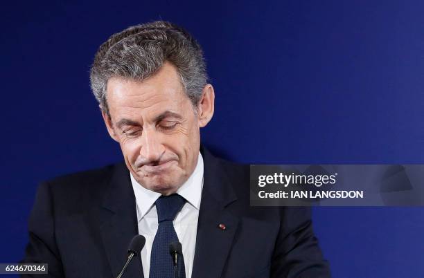 Former French president and candidate for the right-wing Les Republicains party primaries ahead of the 2017 presidential election, Nicolas Sarkozy...