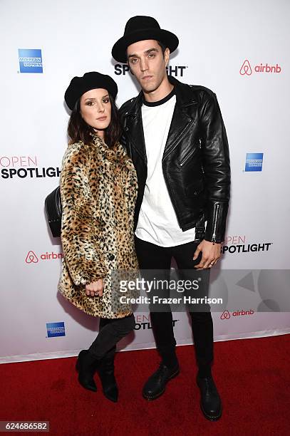 Actress Shenae Grimes and Josh Beach attend Open Spotlight at The Oasis during Airbnb Open LA - Day 3 on November 19, 2016 in Los Angeles, California.