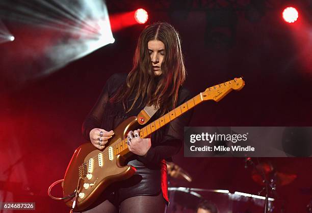 Musical artist Bethany Cosentino from the rock duo Best Coast performs onstage at Open Spotlight at The Oasis during Airbnb Open LA - Day 3 on...