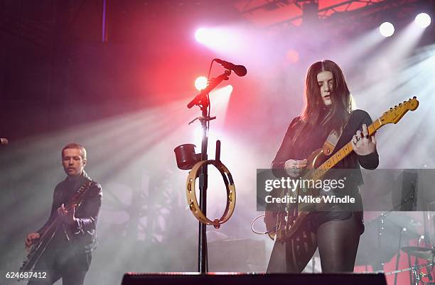 Musical artist Bethany Cosentino from the rock duo Best Coast perform onstage at Open Spotlight at The Oasis during Airbnb Open LA - Day 3 on...